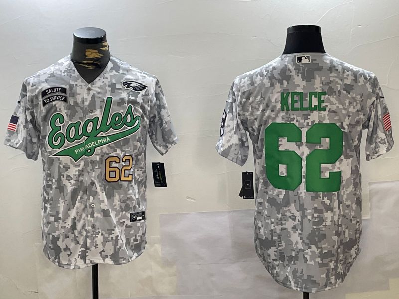 Men Philadelphia Eagles #62 Kelce Nike Arctic Camo 2024 Salute to Service Limited NFL Jersey style 5